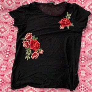 Mesh rose shirt.